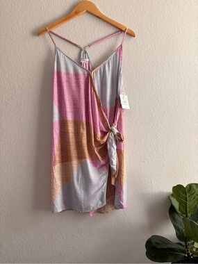 NWT O'Neill Women's Marlo multicolor patchwork print wrap dress Small